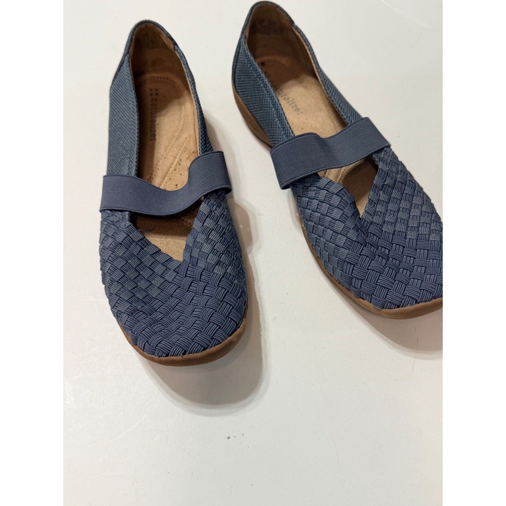 Naturalizer Famke Blue Woven Mary Jane Slip On Comfort Flats Shoes Womens 6.5M - Picture 6 of 6